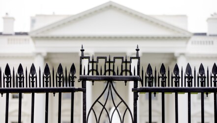 The gate in front of the White House.