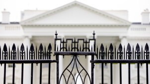 The gate in front of the White House.