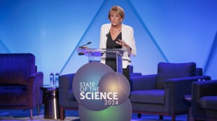 Marcia McNutt delivering the State of the Science address