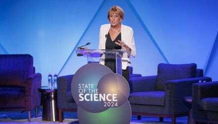 Marcia McNutt delivering the State of the Science address