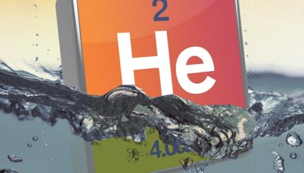 Graphic from the cover of a 2016 report on helium supply shortages by the American Physical Society, the American Chemical Society, and the Materials Research Society.  (Image credit – Ashley Mumford)