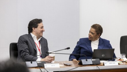 Darío Gil seated next to Wanda Ward at a meeting of the NSB in May 2024.jpg