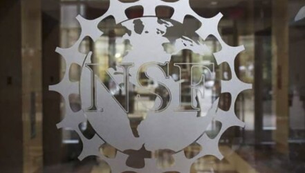 NSF logo frosted onto a window