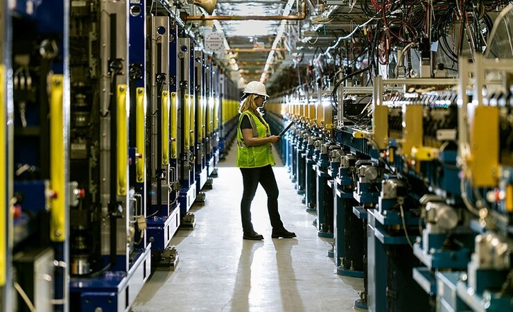 The undulator hall at SLAC’s Linac Coherent Light Source 