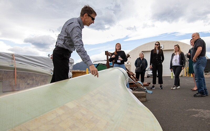 Senate Appropriations Committee staff members touring the National Renewable Energy Lab in October 2022