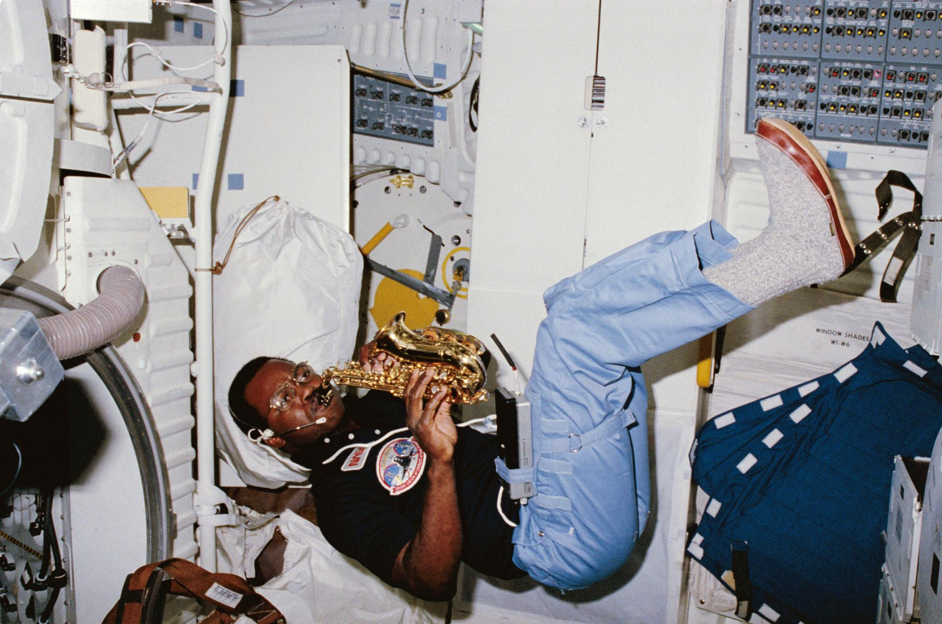 Ronald McNair playing saxophone