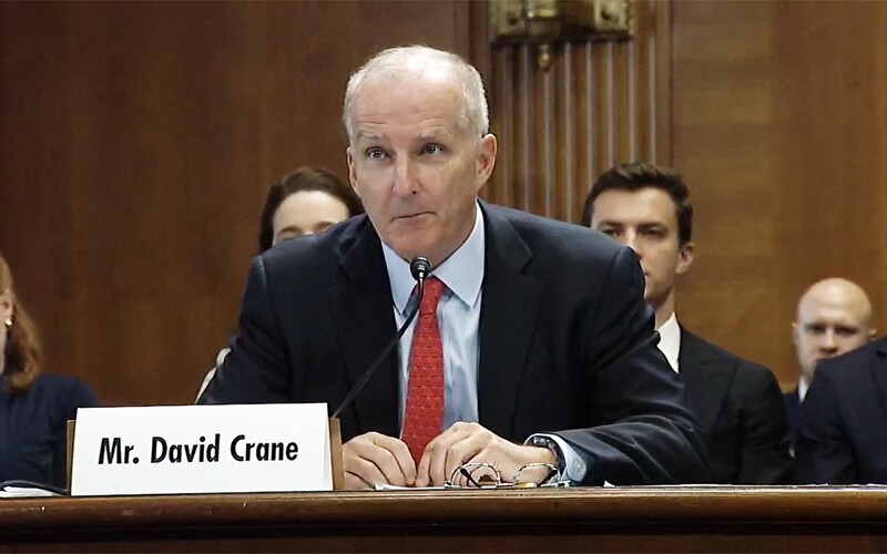 David Crane speaking at his nomination hearing