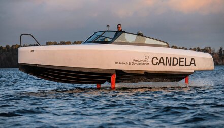 This Electric Powerboat Travels Above the Water lead image