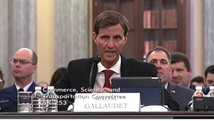 Acting NOAA Administrator Timothy Gallaudet testifies at an April 12 Senate hearing on lessons learned from the 2017 hurricane season and preparations for the 2018 season