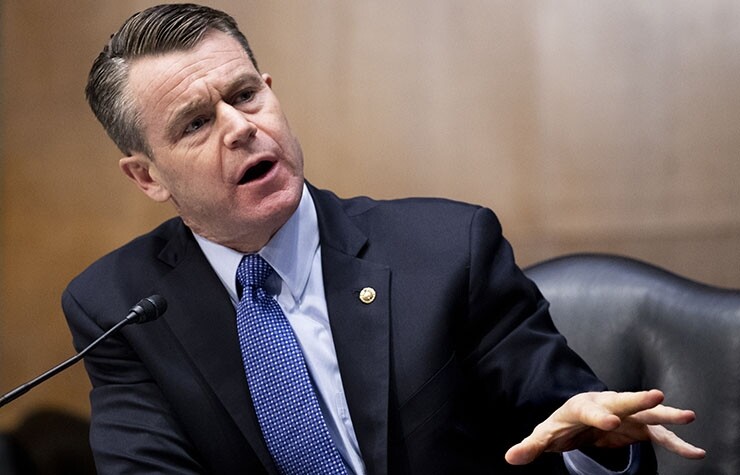 Sen. Todd Young (R-IN), the lead Republican sponsor of the Endless Frontier Act in the Senate.  (Image credit – Michael Reynolds / AP)