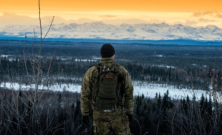 An Air Force Arctic Survival School instructor at Eielson Air Force Base