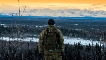 An Air Force Arctic Survival School instructor at Eielson Air Force Base