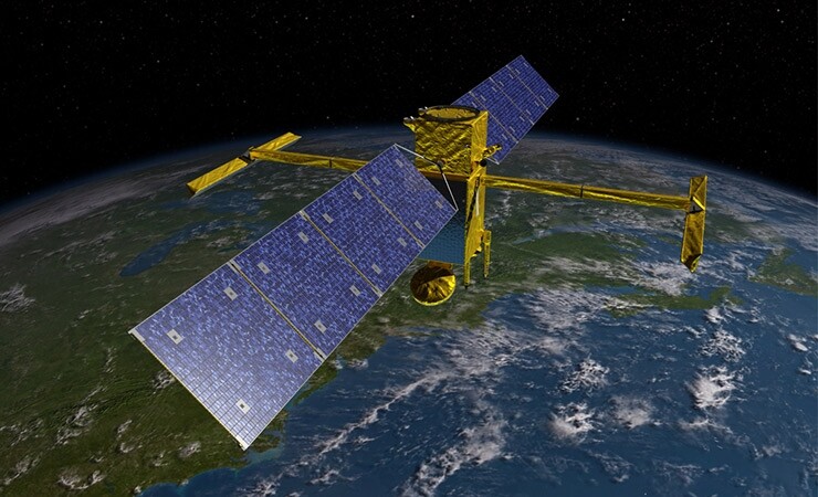 An artist’s impression of the SWOT satellite, which will make high-resolution elevation measurements of the ocean’s surface. 