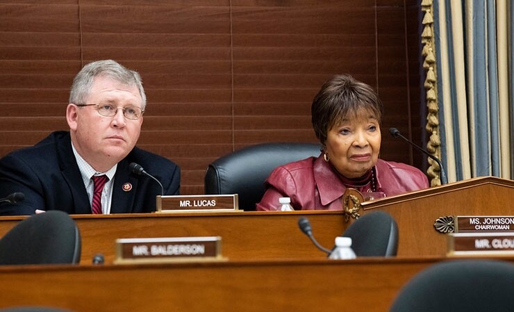 House Science Committee Ranking Member Frank Lucas (R-OK) and Chair Eddie Bernice Johnson (D-TX) at a hearing in 2019.