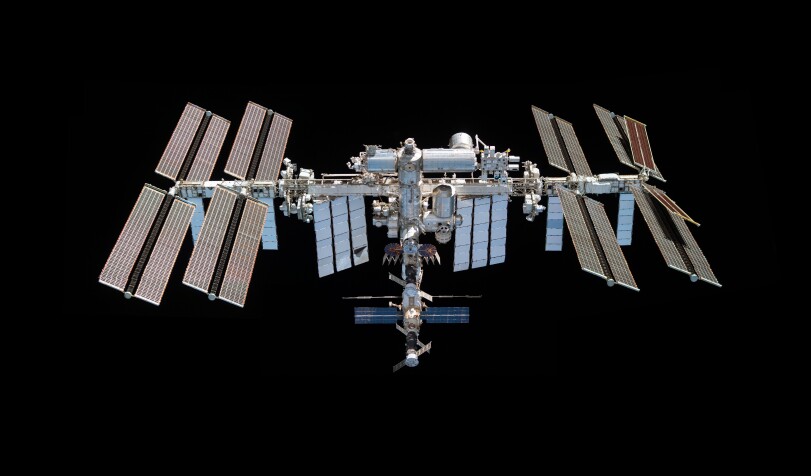 The International Space Station pictured from the SpaceX Crew Dragon Endeavour on Nov. 8, 2021.