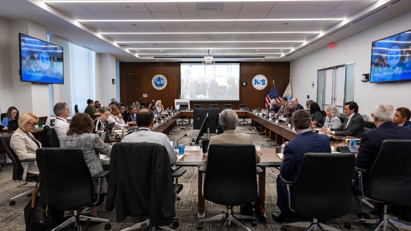 National Science Board members seated at a meeting.