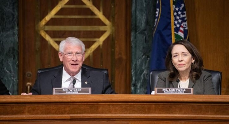 Sens. Roger Wicker (R-MS) and Maria Cantwell (D-WA)  (Image credit – Senate Commerce, Science, and Transportation Committee)