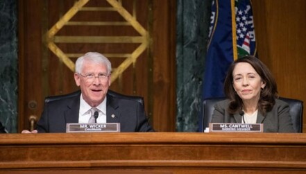 Sens. Roger Wicker (R-MS) and Maria Cantwell (D-WA)  (Image credit – Senate Commerce, Science, and Transportation Committee)